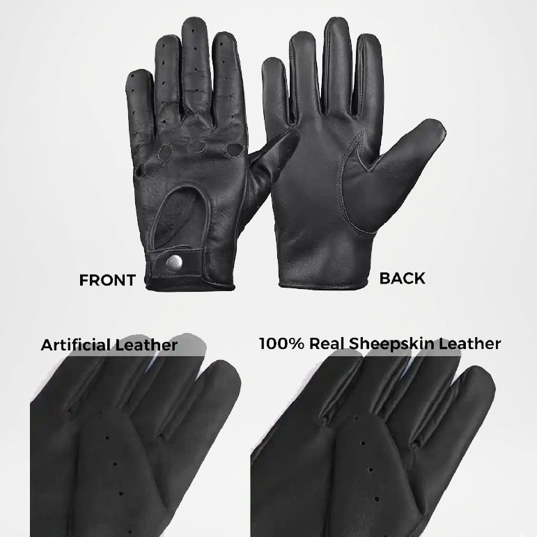 Drive Black Leather Driving Gloves For Men
