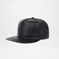Black Leather Snapback Hat Cap for Men