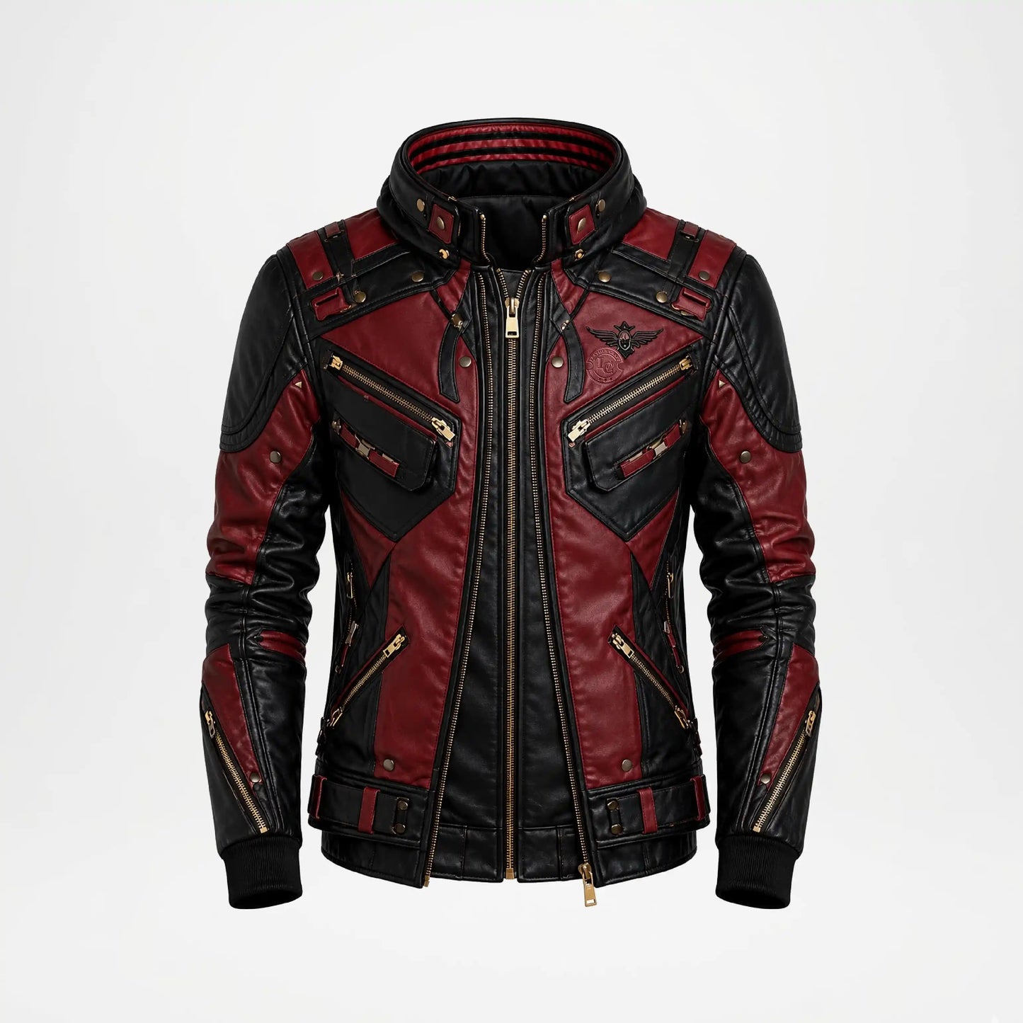 Men's Racing Leather Jacket | Red & Black Biker Jacket