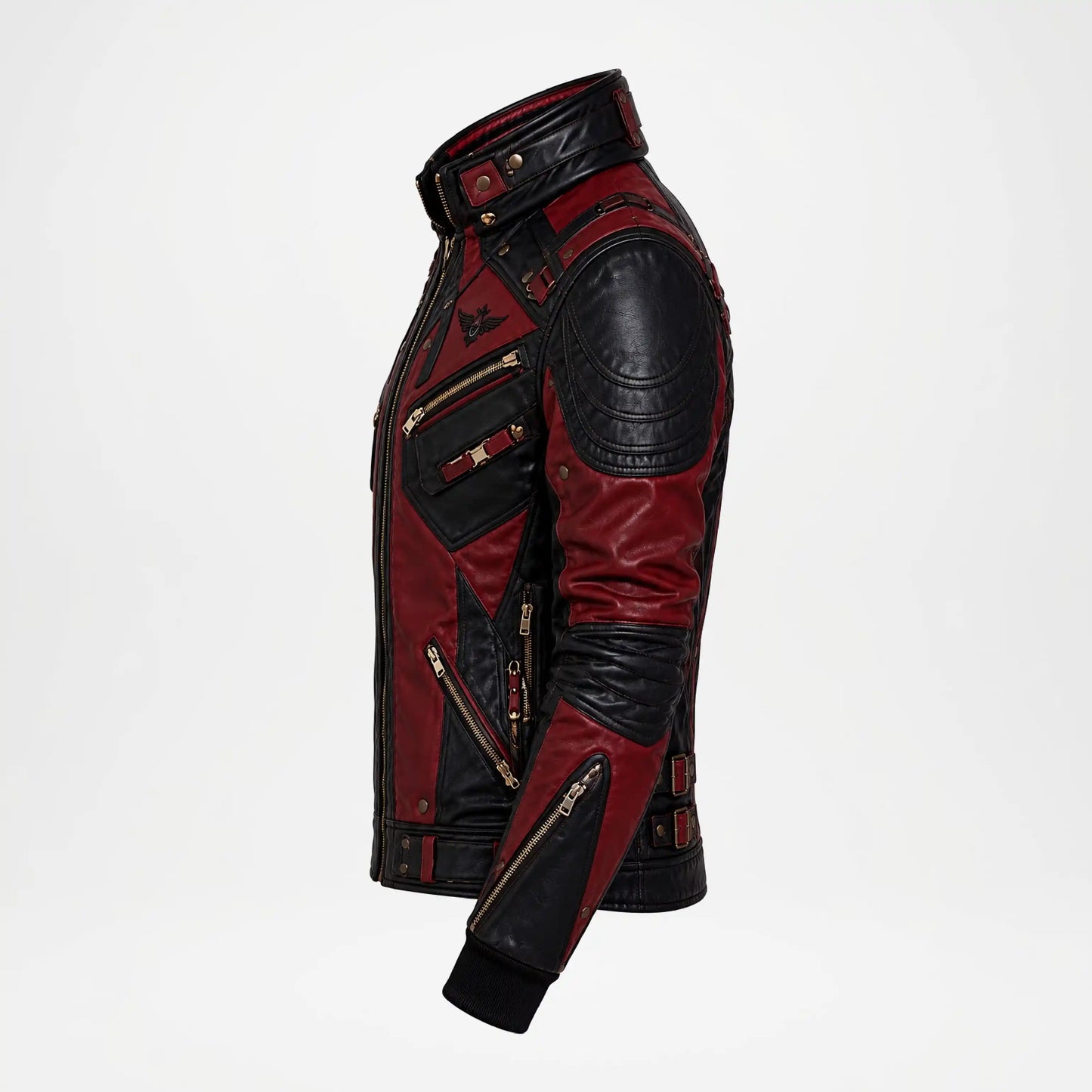 Men's Racing Leather Jacket | Red & Black Biker Jacket