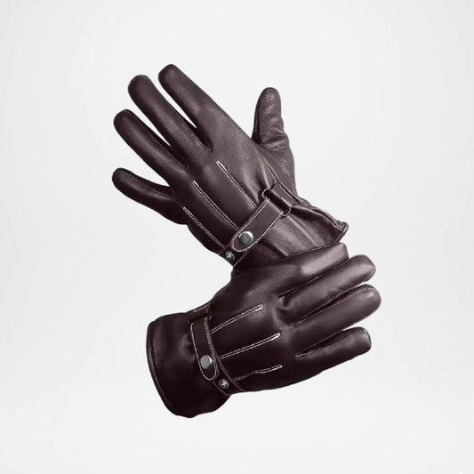 Mens Brown Leather Motorcycle Gloves