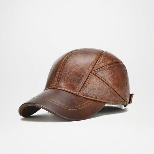 Greeley Genuine Leather Baseball Cap For Men