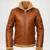 shearling fur lined leather jacket