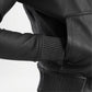 Black Hooded Leather Bomber Jacket for Women