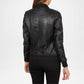 Black Leather Bomber Jacket for Women