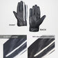 Saturn Men’s Black Leather Gloves With White Stripe