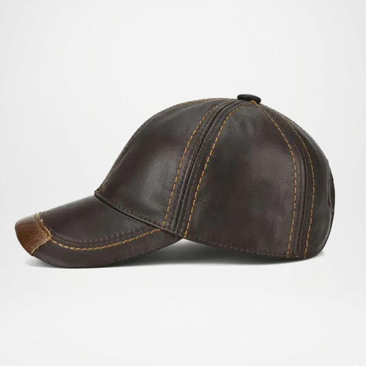 Jared Genuine Leather Baseball Cap for Men