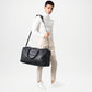 Darrio Black Leather Duffle Bag for Men
