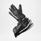 Saturn Men’s Black Leather Gloves With White Stripe
