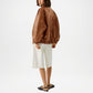 Flair Women’s Brown Leather Bomber Jacket
