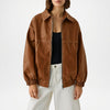  Women’s Brown Leather Bomber Jacket Vintage Style