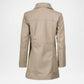 Biege Lambskin Leather Car Coat for Women