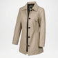 Biege Lambskin Leather Car Coat for Women