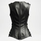 Black Leather Biker Vest for Women