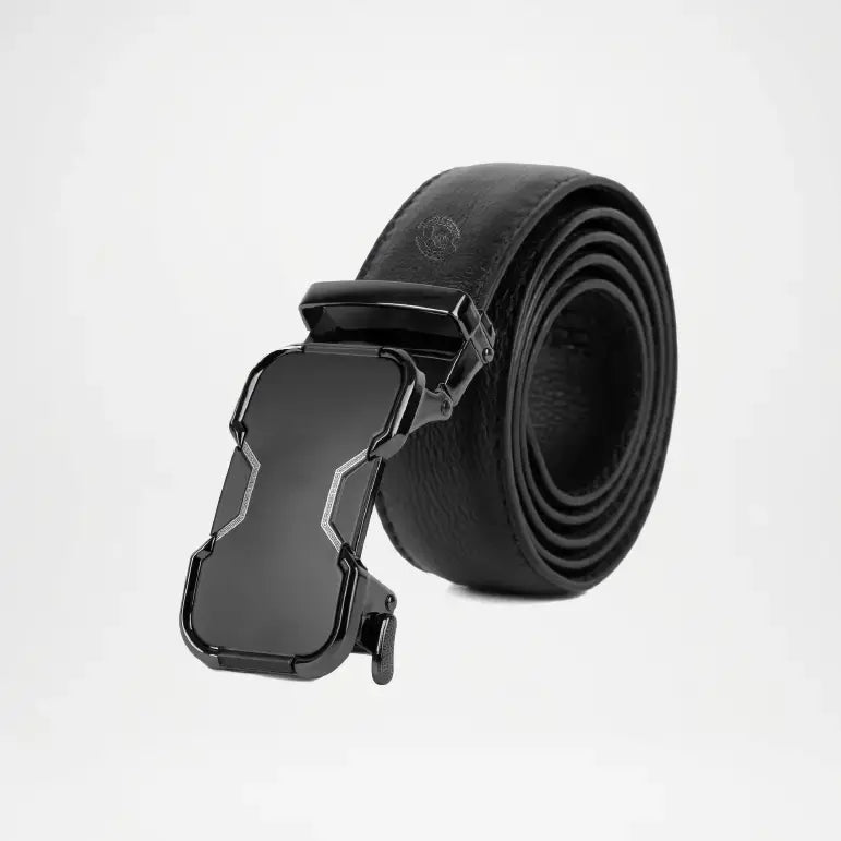 Black Men Leather Belt Made with Genuine Leather
