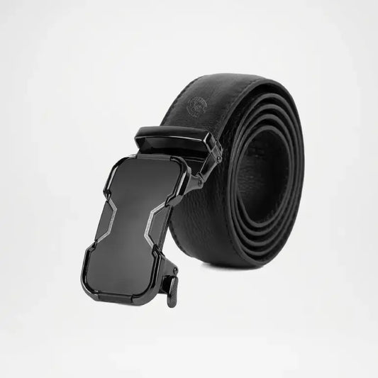 Classic Black Men Leather Belt Made with Genuine Leather