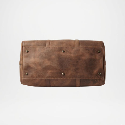 Darrio Brown Leather Duffle Bag for Men