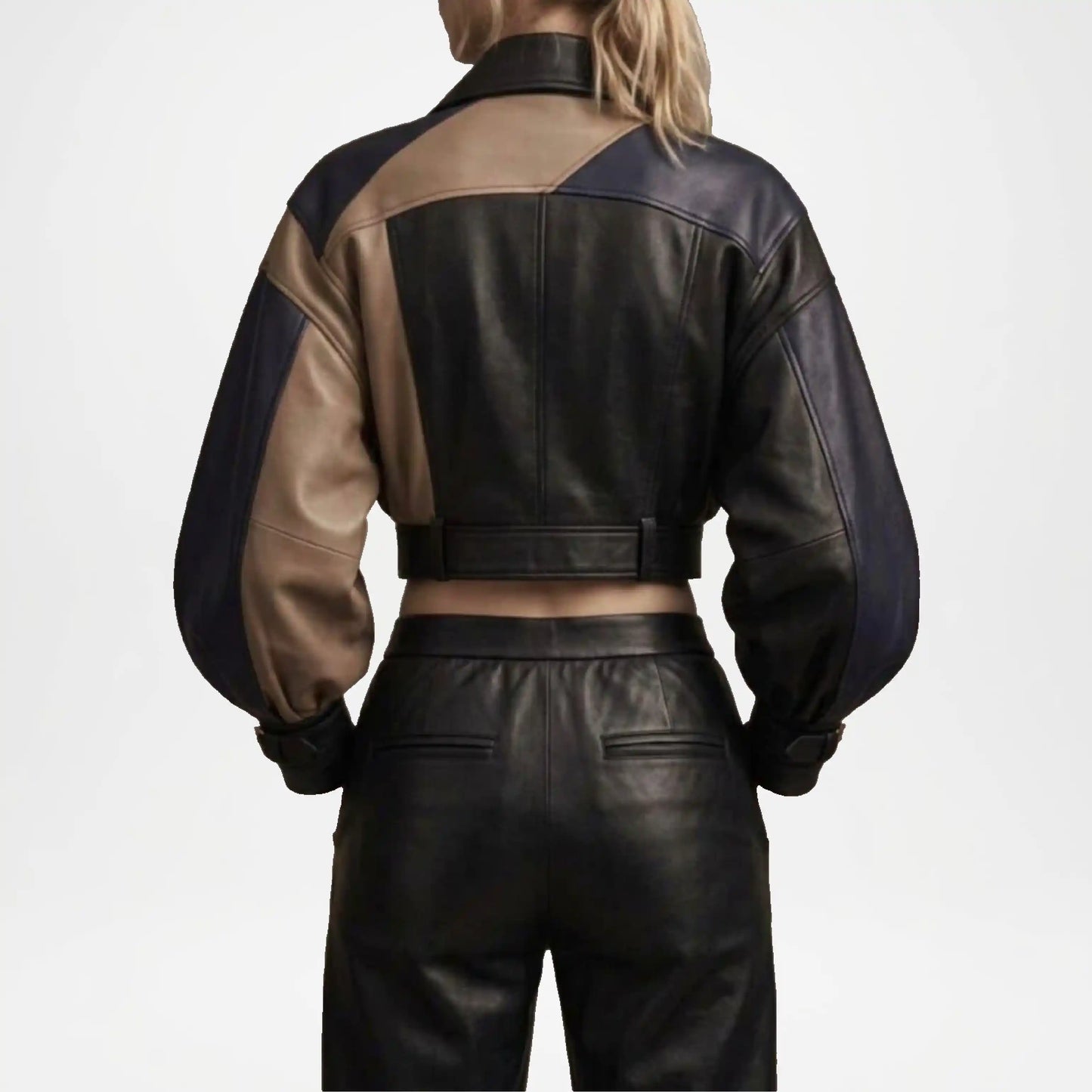 Cropped Leather Moto Jacket Women's | Chic Biker Style
