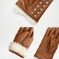 Women's Winter Leather Gloves with Cashmere Lining