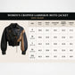 Cropped White Leather Moto Jacket Women's | Chic Biker Style