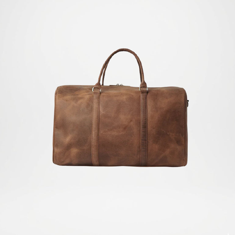 Darrio Brown Leather Duffle Bag for Men