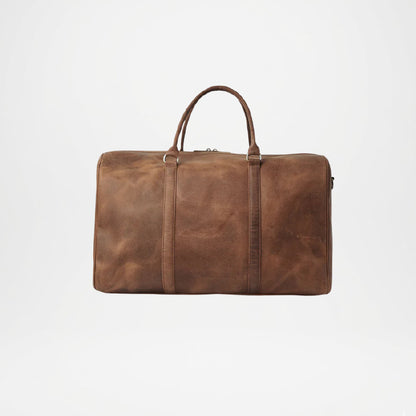 Darrio Brown Leather Duffle Bag for Men