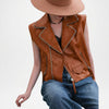 Women’s Brown Leather Vest
