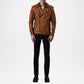 men's brown leather jacket biker moto