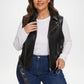 Belted Moto Fashion Style Women’s Black Leather Vest 