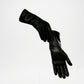Camilla Black Long Leather Gloves with Cashmere Lining