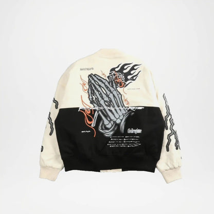 Black and White Varsity Jacket | Men's Two Tone Jacket