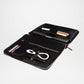Eclectic Black Leather Portfolio Case