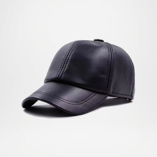 Leather Cap For Men With Adjustable Clip