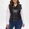 Jazmine Women’s Black Leather Vest