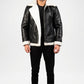 black shearling bomber jacket