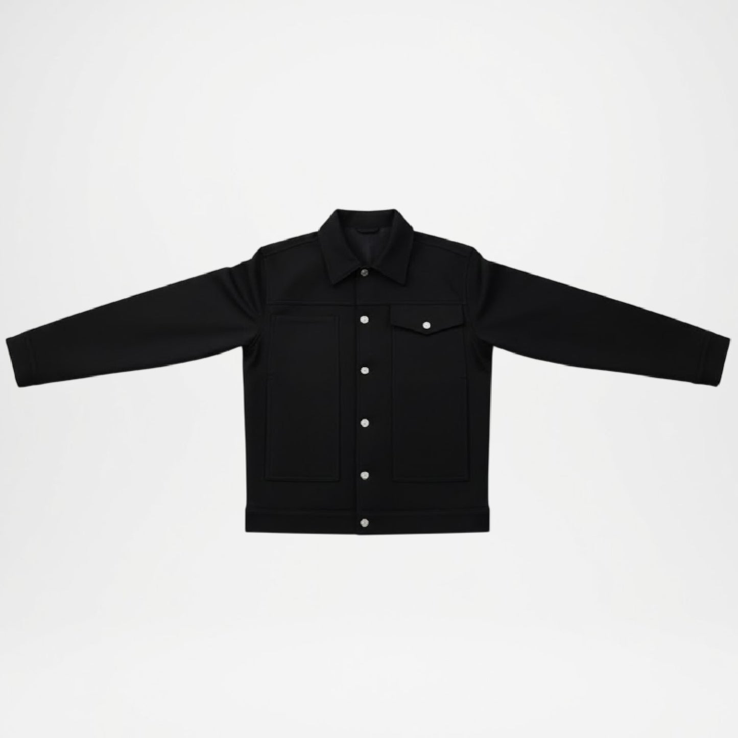 Black Utility Trucker Jacket for Men