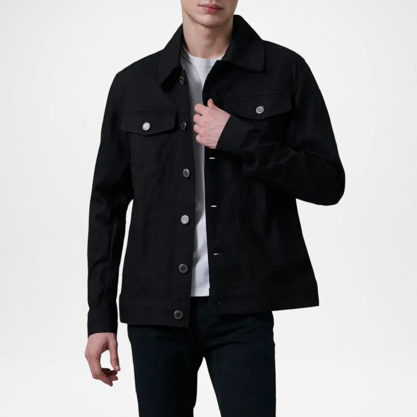 Black Denim Trucker Jacket