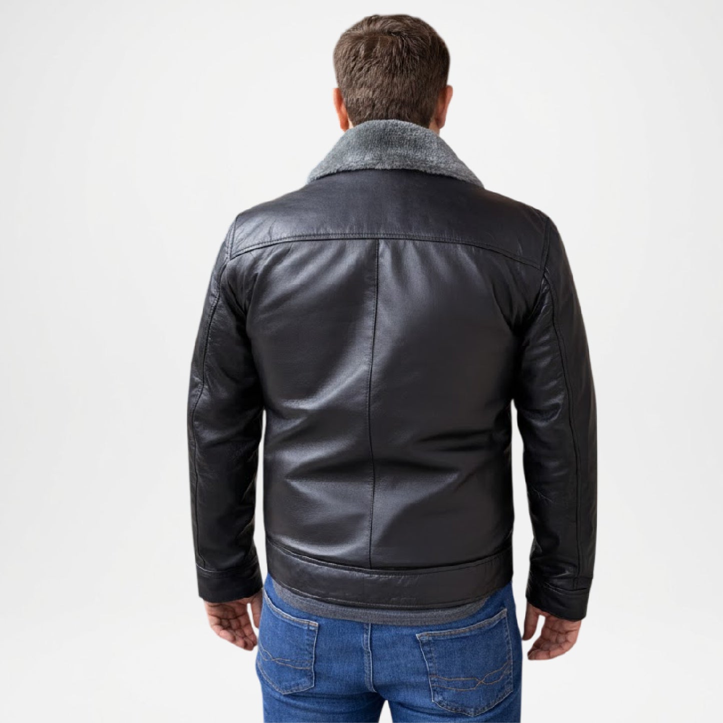 Timberline Black Fur Lined Bomber Jacket for Men