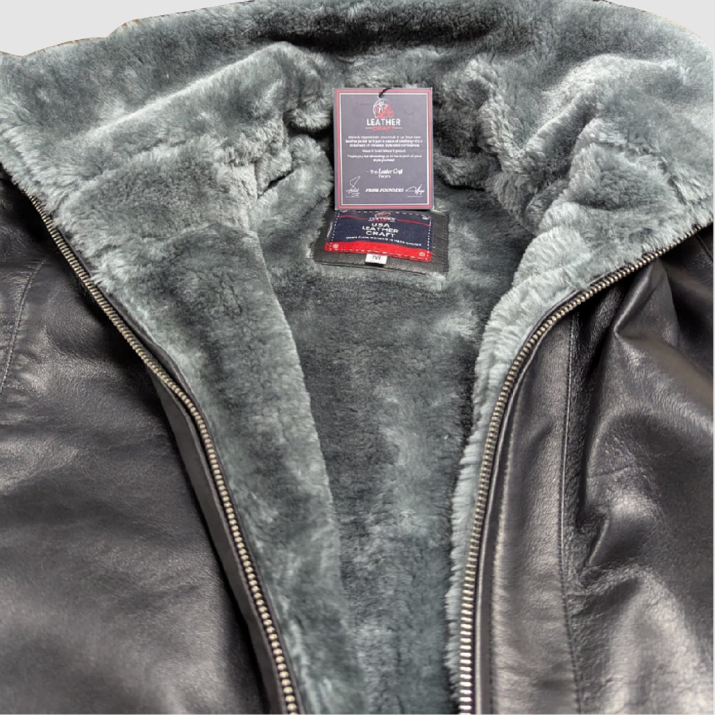 Timberline Black Fur Lined Bomber Jacket for Men