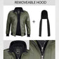 Olive Green Leather Bomber Jacket for Men