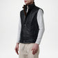 Zane Black Leather Vest for Men