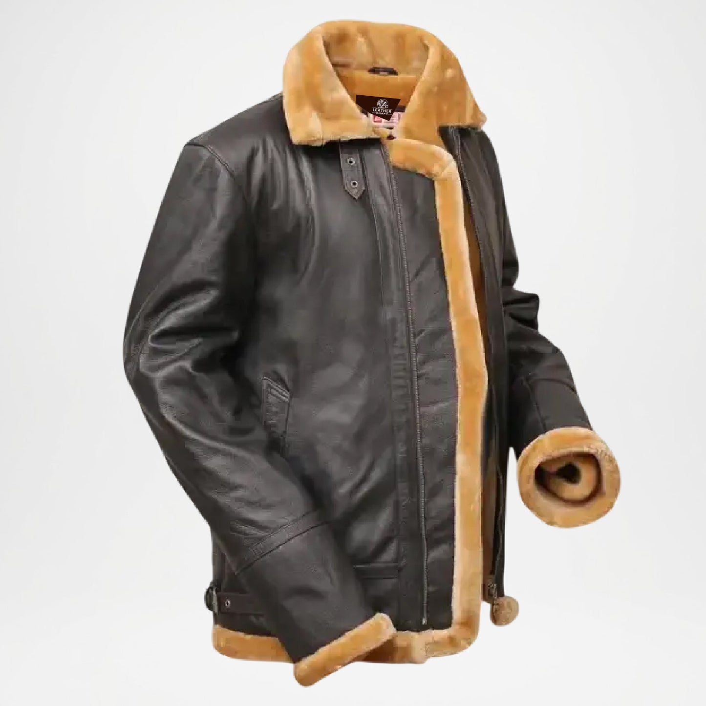 Men’s Brown Shearling Leather Jacket Fur Lined