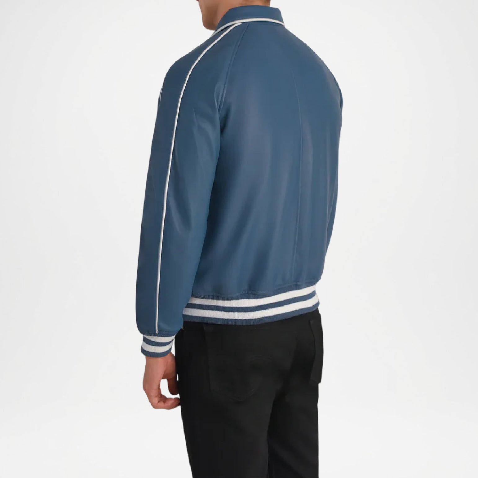 blue mens varsity jacket