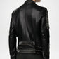 Black leather jacket with studded 