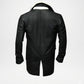 Black Shearling Leather Coat for Men