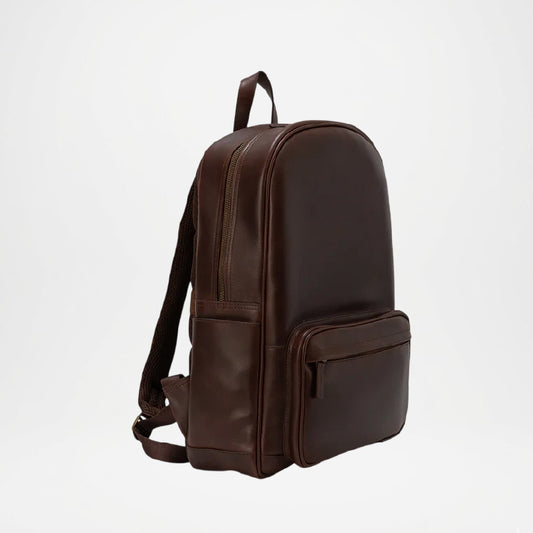 Philos Brown Leather Backpack for Men