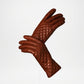 Emilia Brown Italian Lambskin Leather Gloves with Cashmere Lining