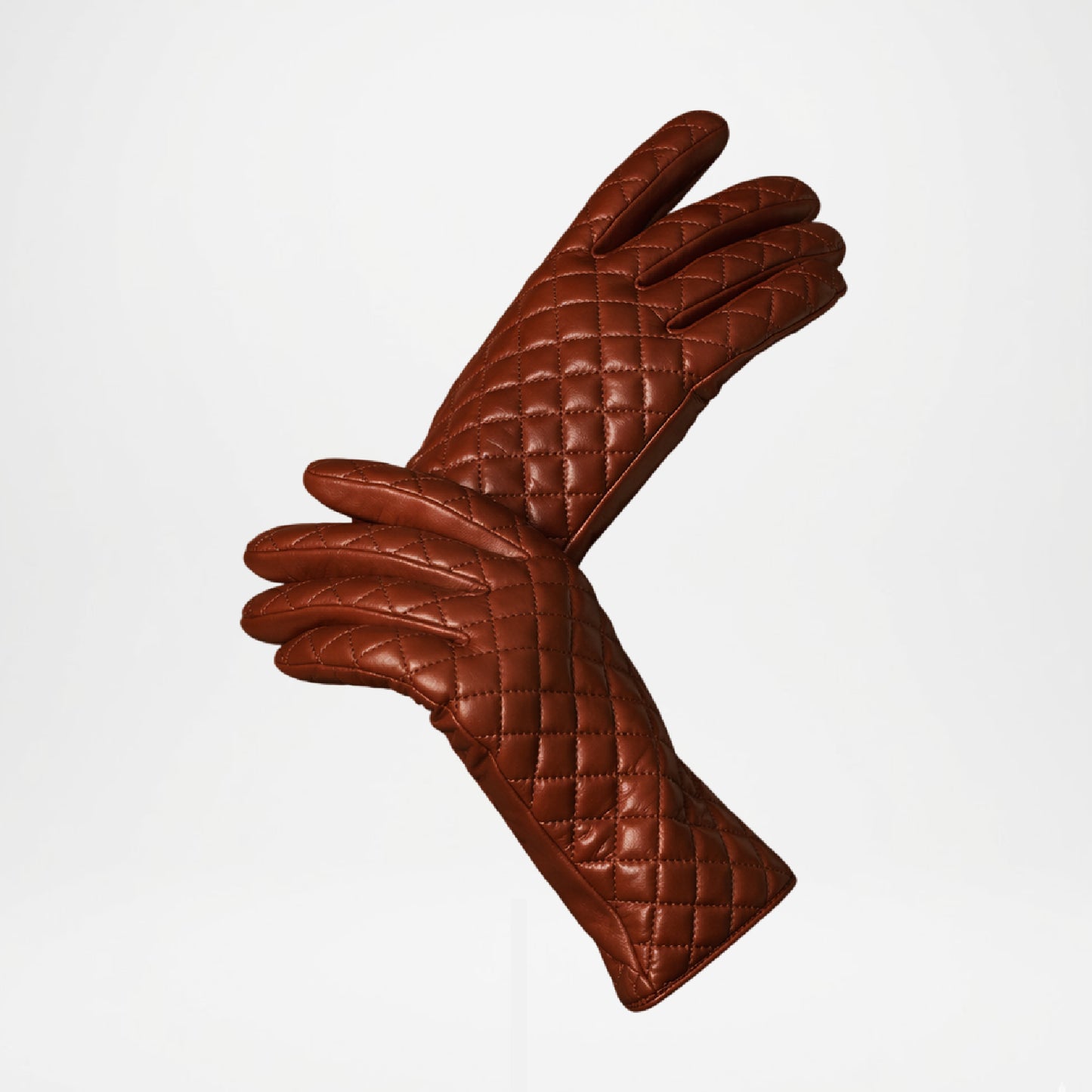 Emilia Brown Italian Lambskin Leather Gloves with Cashmere Lining