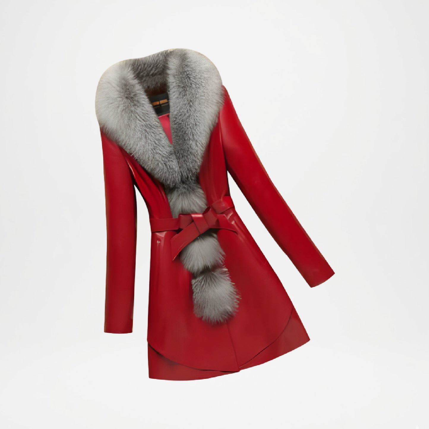 Lady Women’s Red Faux Leather Coat