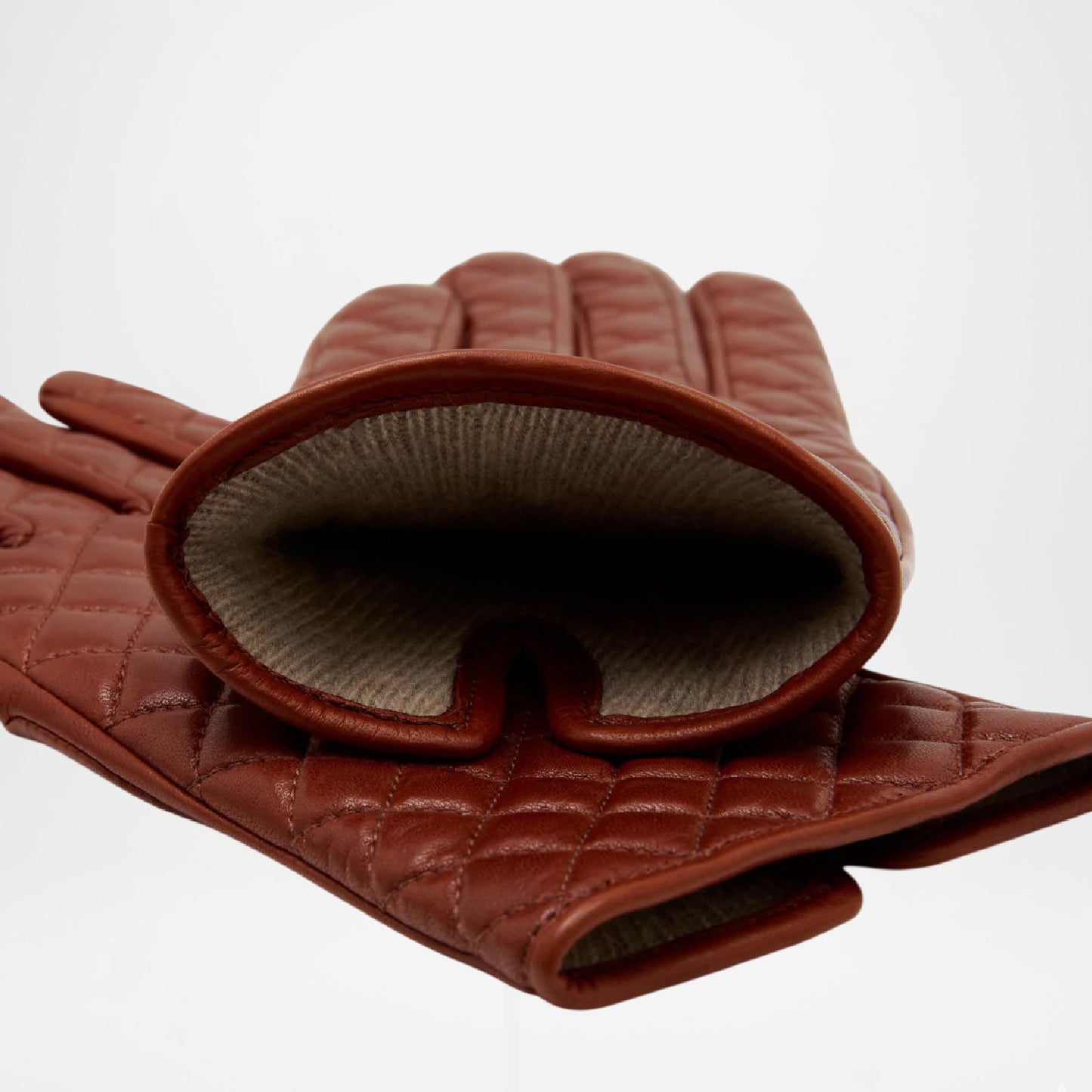 Emilia Brown Italian Lambskin Leather Gloves with Cashmere Lining